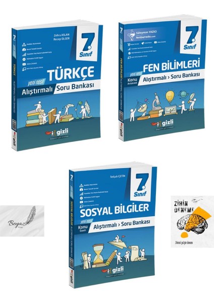 Gizli 7.sınıf Alıştırmalı Türkçe Fen Bilimleri Sosyal Bilgiler Soru Bankası Zihin Deneme