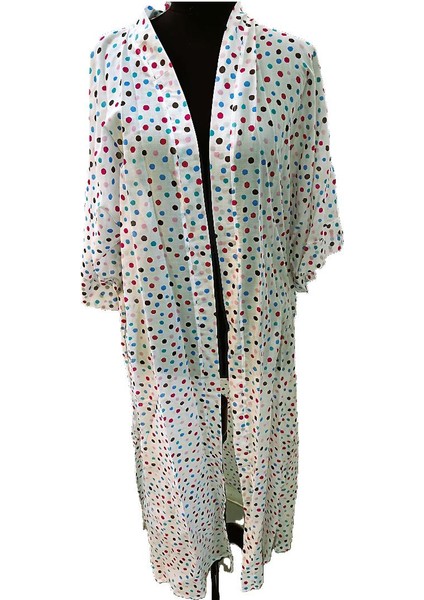 Plaj Kimono %100 Pamuk Puantiyeli