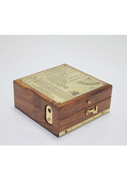 Ahşap Kutulu Pirinç Pusula 12*5 cm