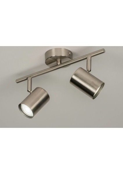 Retro Metal Inox 2 Li 180 Derece Hareketli LED Spot Avize Günışığı Ampullü