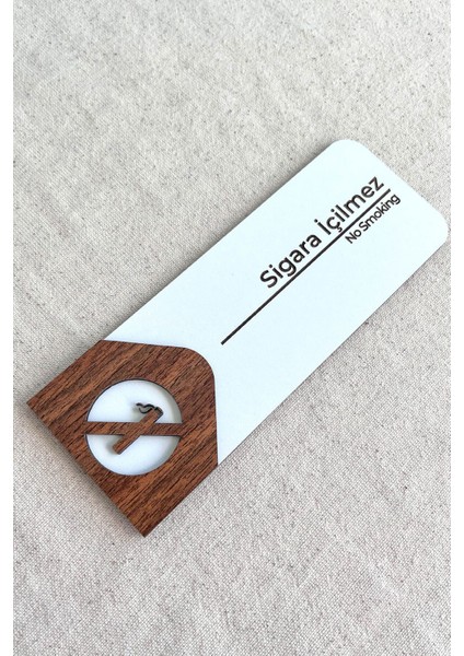 Sigara Içilmez Uyarı Tabelası – Mdf Uyarı Levhası | 19X7 cm Çift Katmanlı, Çift Taraflı Bantlı fiyatları