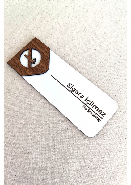Sigara Içilmez Uyarı Tabelası – Mdf Uyarı Levhası | 19X7 cm Çift Katmanlı, Çift Taraflı Bantlı modelleri