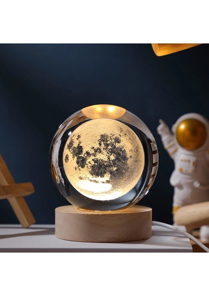 Dolunay Tasarımlı Işıklı Cam Küre