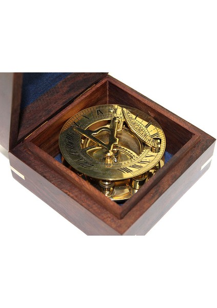 Ahşap Kutulu Pirinç Güneş Saati Ve Pusula Modeli fiyatları