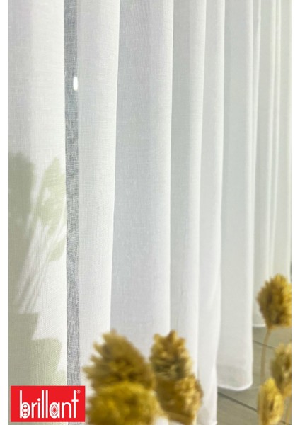 Keten Folded 1/2,5 Normal Pileli Ütü Istemez Kırışmaz Düz Tül Perde