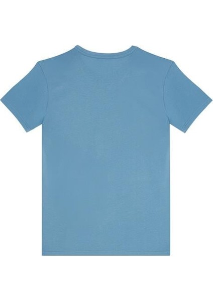 Unisex Slim Fit Dar Kesim %100 Pamuk Yumuşak Dokulu Mavi Bisiklet Yaka Tişört modelleri