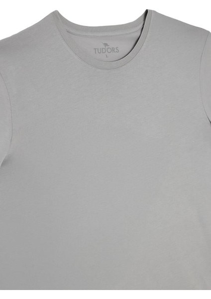 Unisex Slim Fit Dar Kesim %100 Pamuk Yumuşak Dokulu Gri Bisiklet Yaka Tişört fiyatları