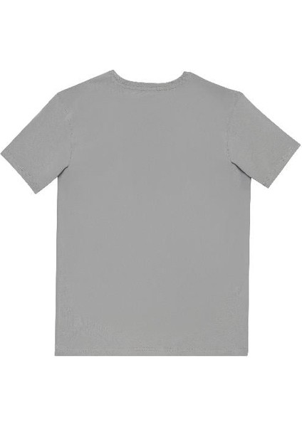 Unisex Slim Fit Dar Kesim %100 Pamuk Yumuşak Dokulu Gri Bisiklet Yaka Tişört modelleri