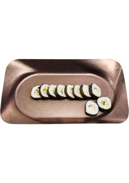 Açık Büfe Retro Sunum Tabağı Bakır 40*24 cm