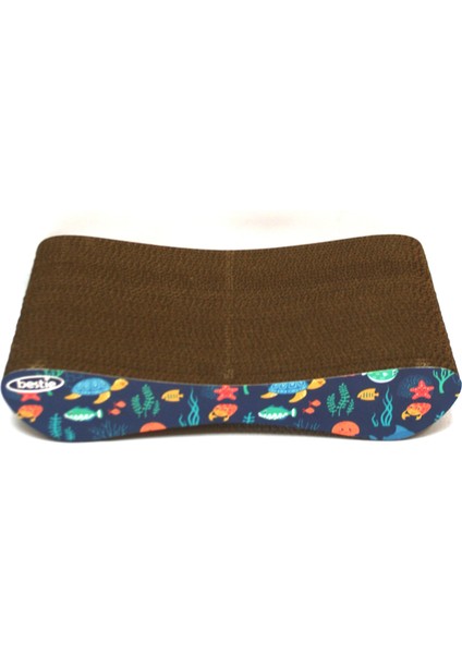 Kedi Tırmalama Kanepesi Karton Kedi Tırmalama Yatay Tırmalama- Small (43X24X8,5 Cm)- Balıklı Desen fırsatları