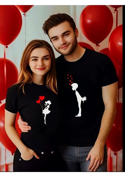 By Gg Design Nakış Baskılı Sevgili & Eş T-Shirt