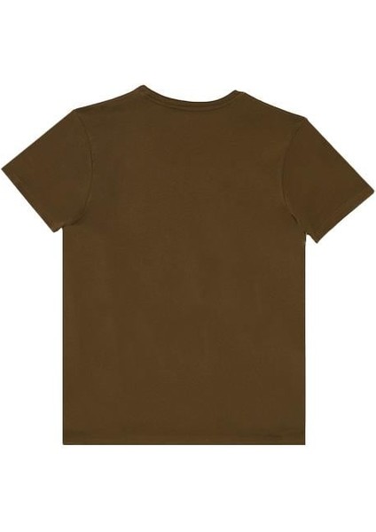 Unisex Slim Fit Dar Kesim %100 Pamuk Yumuşak Dokulu Haki Bisiklet Yaka Tişört modelleri