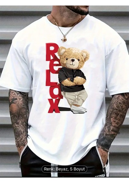 Premium Kalite Ayı Baskılı Oversize T-Shirt