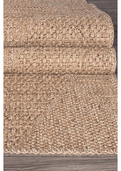 Naturel Jüt, Dokulove Örgü Modern Soft Tuşeli Sisal Jut Örme Dokuma Mekan Salon Oda Halısı