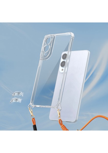 Galaxy S25 Edge Kılıf Airbagli Takılabilir Askı Aparatlı F10T Snap Silikon Kapak - Şeffaf