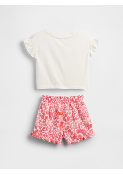 Kız Bebek Kırmızı Bebek & Küçük Çocuk Logo Outfit Set modelleri