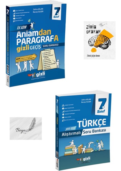 Gizli 7.sınıf Anlamdan Paragrafa Gizli Geçiş Alıştırmalı Türkçe Soru Bankası Zihin Deneme
