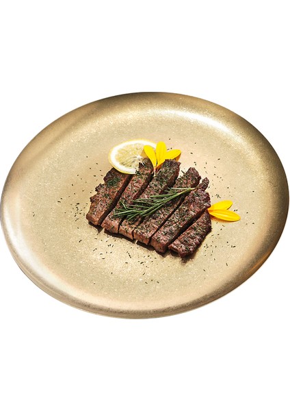 Açık Büfe Retro Sunum Tabağı Altın 30 cm