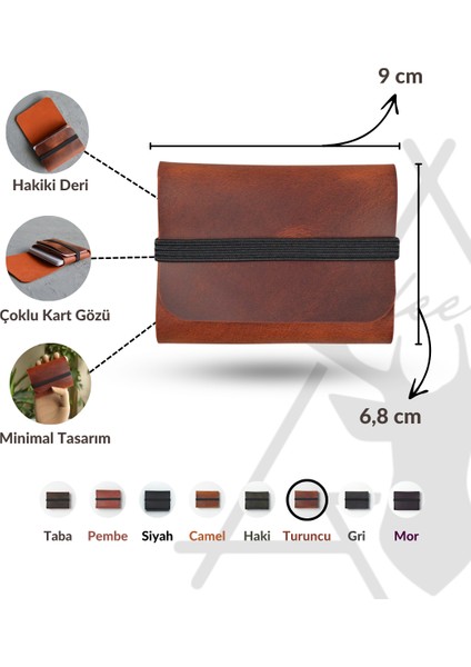 - Hakiki Deri Kartlık - Crazy Deri - Minimal - Turuncu indirimleri