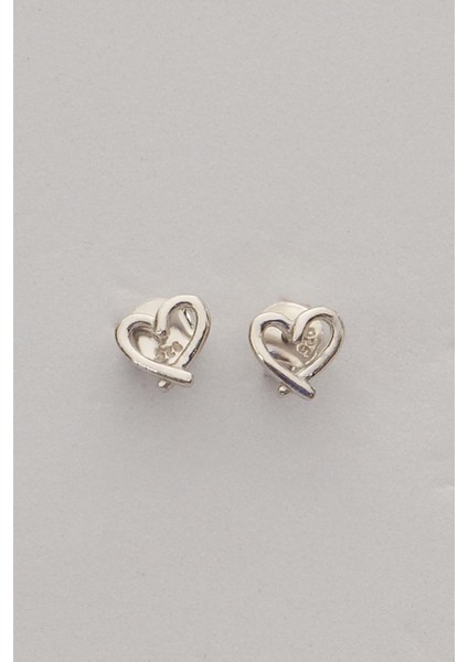 Taşsız Kalp Rodyumlu Mini Gümüş Küpe 7374 fırsatları