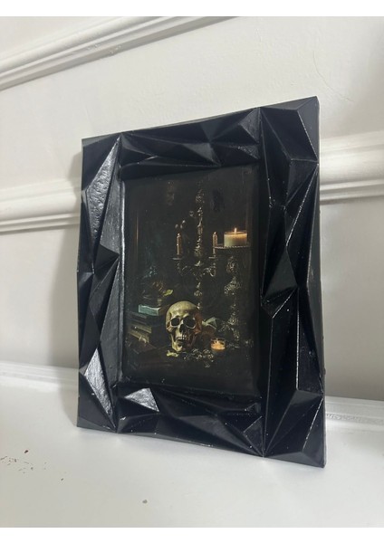 Siyah Kuru Kafa Gotik Tablo Vintage Tarzı 24CM fiyatları