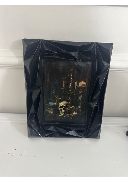 Siyah Kuru Kafa Gotik Tablo Vintage Tarzı 24CM modelleri