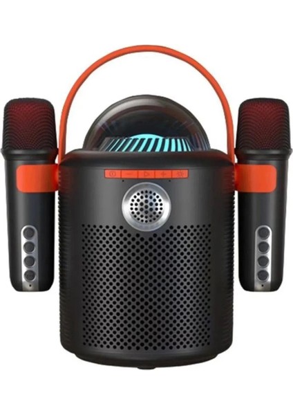 Bluetooth Aile Parti Seti Kablosuz Çift Mikrofon 6 Ses Degıstırme Siyah