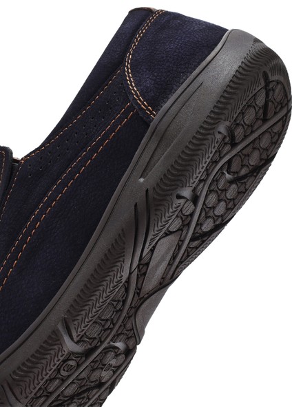 Erkek Lacivert Nubuk Deri Casual Loafer 25SFD7112V3