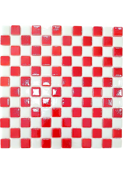 Mutfak Tezgah Arası, Havuz, Banyo, Sauna, Spa, Iç ve Dış Dekorasyonda Tüm Yüzeyler Için, 25X25mm. Milli Takımlar - Damalı, 31.5X31.5CM. Fileli Cam Mozaik. (10 File Karo = 1 M2 Fiyatıdır )