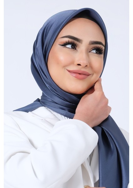 Indigo Harem Scarf Kristal Saten Eşarp