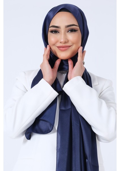Gece Mavisi Harem Scarf Kristal Saten Şal fiyatları