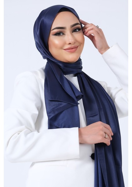 Gece Mavisi Harem Scarf Kristal Saten Şal fırsatları