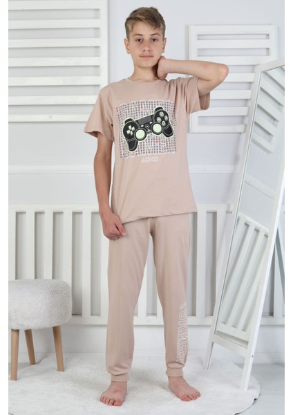 Gamer Console Desenli Kısa Kollu Erkek Çocuk Pijama Takımı fırsatları