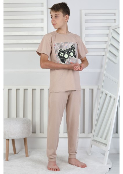 Gamer Console Desenli Kısa Kollu Erkek Çocuk Pijama Takımı indirimleri