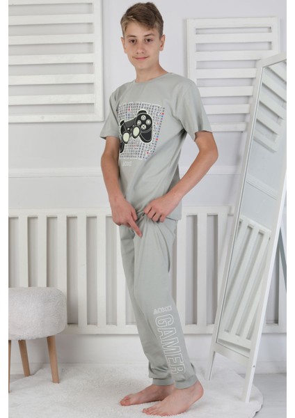 Gamer Console Desenli Kısa Kollu Erkek Çocuk Pijama Takımı indirimleri
