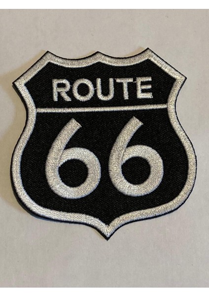 ROUTE66 Siyah Logo Patch-Peç,arma,kot Yaması