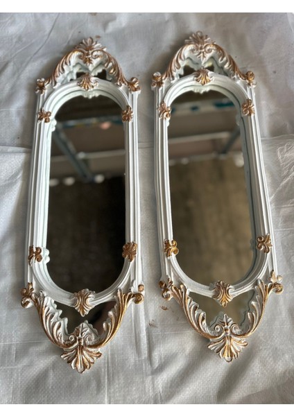 Şık Tasarım Ayna Uzun Ayna 70CM Beyaz 2li Set