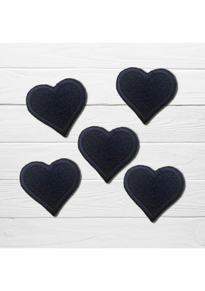 Peç Siyah Kalp Serisi 5’li Nakışlı Arma Set / Yama / Patch