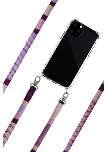 El Yapımı Çapraz Telefon Askısı Purple Mix