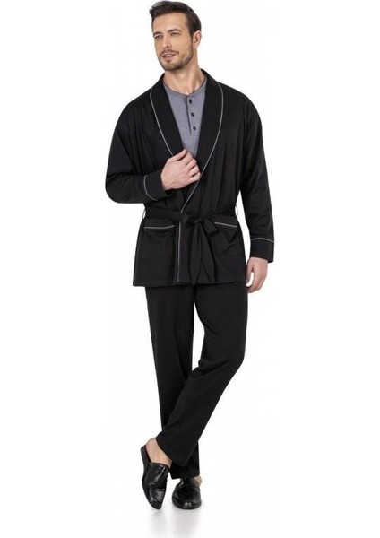 Robdöşambırlı Uzun Kollu Pijama Atlet Boxer Çorap Damat Çeyizlik Set