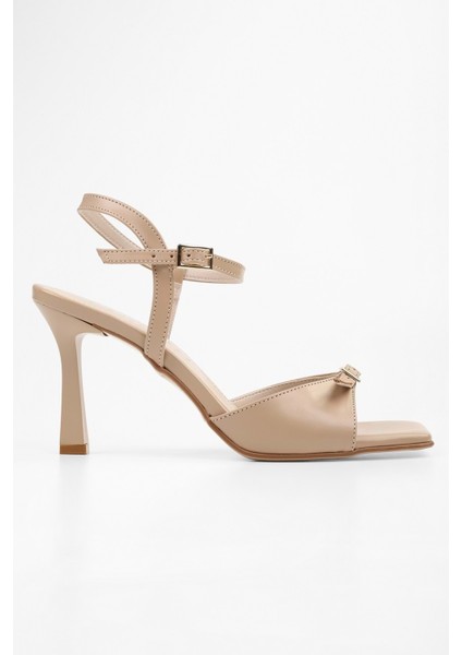 Kadın Lucien Ten Cilt Kemer Tokalı Topuklu Ayakkabı