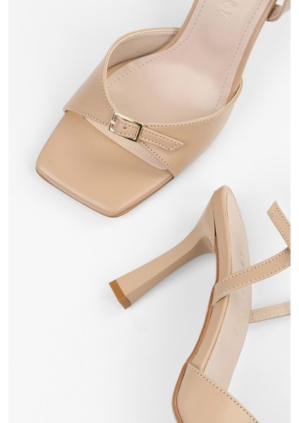 Kadın Lucien Ten Cilt Kemer Tokalı Topuklu Ayakkabı modelleri