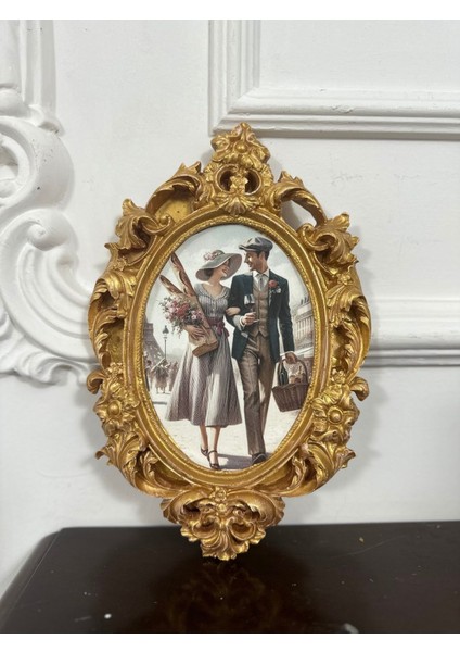 Özel Tasarım El Yapımı Vintage Tarzı Tablo 26CM