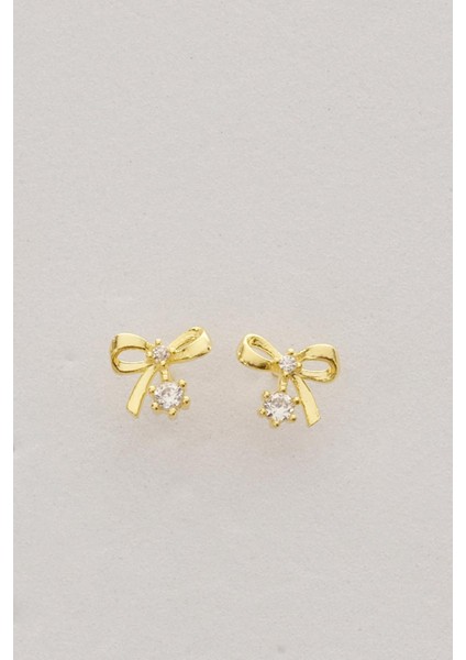 Taşlı Fiyonk Altın Kaplama Mini Gümüş Küpe 7371 fırsatları