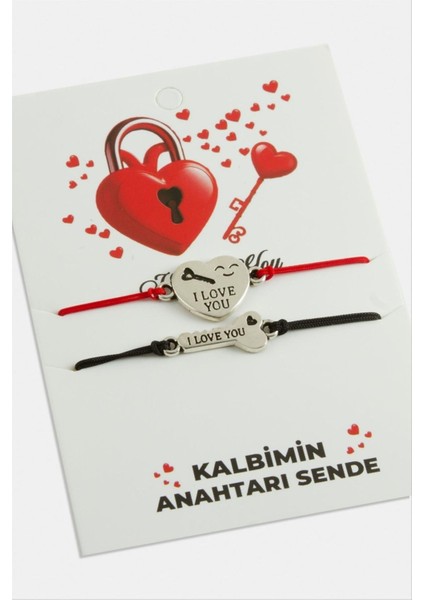 2 Adet Kalp Anahtar Ip Bileklik