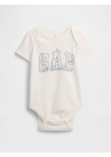Bebek Beyaz Baby Gap Logo Bodysuit