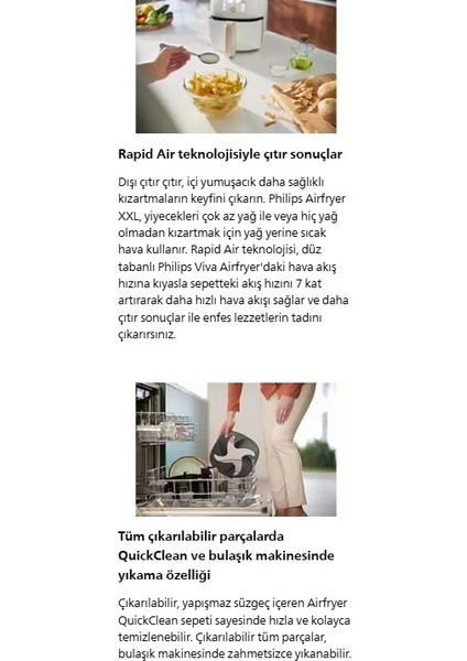 Xxl 7,3 Litre Geniş Hazneli Bulaşık Makinesinde Yıkanabilir, Quickclean Sepetli Airfryer & Fritöz +Mutfak Tartısı