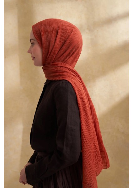 Kiremit Armanda Müslin Şal 3351