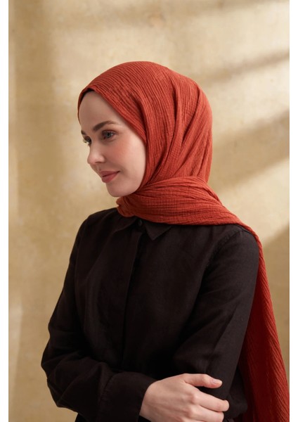 Kiremit Armanda Müslin Şal 3351