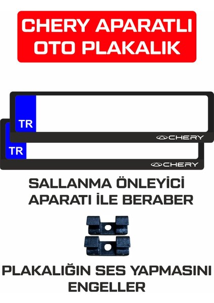 Chery Logo Baskılı Sallanma Önleyici Aparatlı Oto Plakalık Ses Yapmaz 2 Adet fırsatları